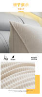 HEHUAI HT Cojín de Espalda de Algodón 100% Diseño de Almohada de Lectura Triangular - details 9