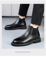 Botas Chelsea de cuero de vaca de gama alta botas de otoño e invierno de cuero genuino botas cortas británicas puntiagudas - details 15