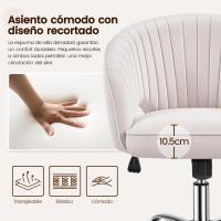 Silla de Oficina de Terciopelo Ruinas Giratorias de 360° Ajustable en Altura - details 23
