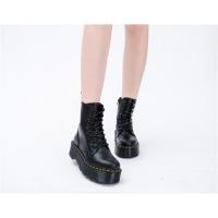 Suelas gruesas con forro polar Botas Dr. Martens, cremalleras laterales, botas cortas de mujer británica, suelas de pastel, botas de trabajo y zapatos de algodón - details 12