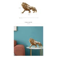 Adorno de resina del rey león dorado, estatua de Animal de escritorio para el hogar y la Oficina, accesorios de decoración para sala de estar - details 0