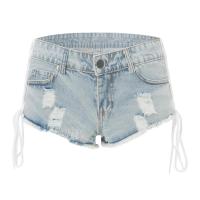 Pantalones vaqueros rotos desgastados para adolescentes, shorts de mezclilla para mujer - details 1