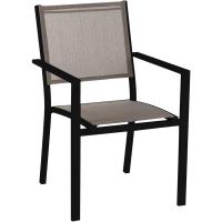 Silla de jardín apilable Deluxe Tailandesa |   De aluminio y textileno |   Tamaño 55x60x86 cm. |   (2, Negro y Marrón) - details 16