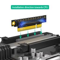 Tarjeta elevadora PCI-E 8X 3,0 de 90 grados, macho a hembra, para servidor 1U, Dirección de instalación hacia la CPU - details 4