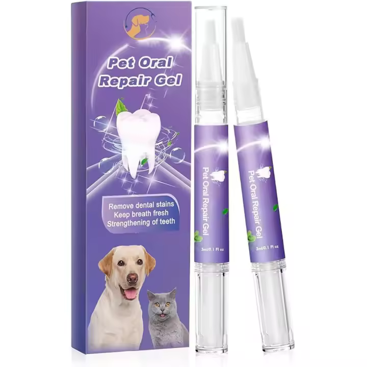 Gel de limpieza bucal para perros, limpiador de manchas de dientes, elimina estacas dentales, eliminador de placa de sarro, aliento fresco, pluma blanqueadora de dientes para mascotas - 1