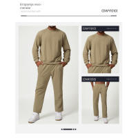 Sudadera deportiva casual de cuello redondo para hombres, color sólido, sudadera para uso en casa y viajes - details 1