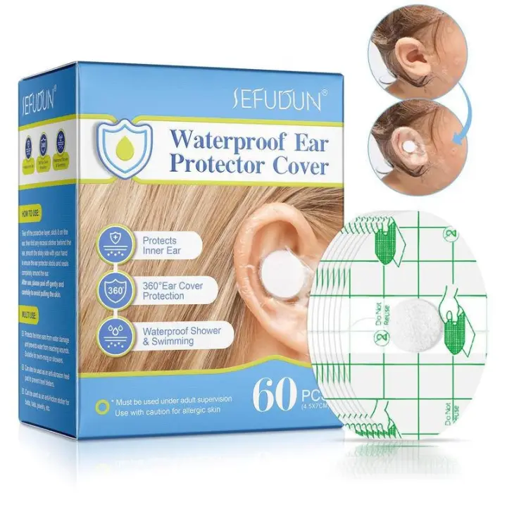 Protector de orejas de plástico impermeable, cubierta desechable para salón de belleza, peluquería, surf, esnórquel, natación, ducha, 60 piezas - 1
