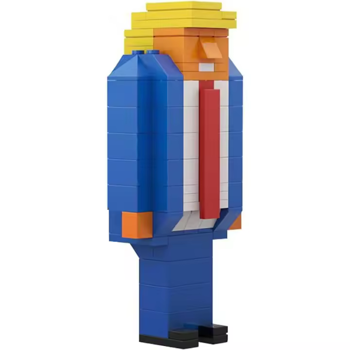 Bloques Trump, juguetes de bloques, juguetes de personajes de dibujos animados Trump, juegos de bloques para amigos, familia, mercancía Trump. - 1