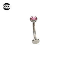 Anillo de Ombligo de cristal de titanio para hombres y mujeres, Piercing corporal curvo al revés, joyería corporal, 1 unidad - details 6