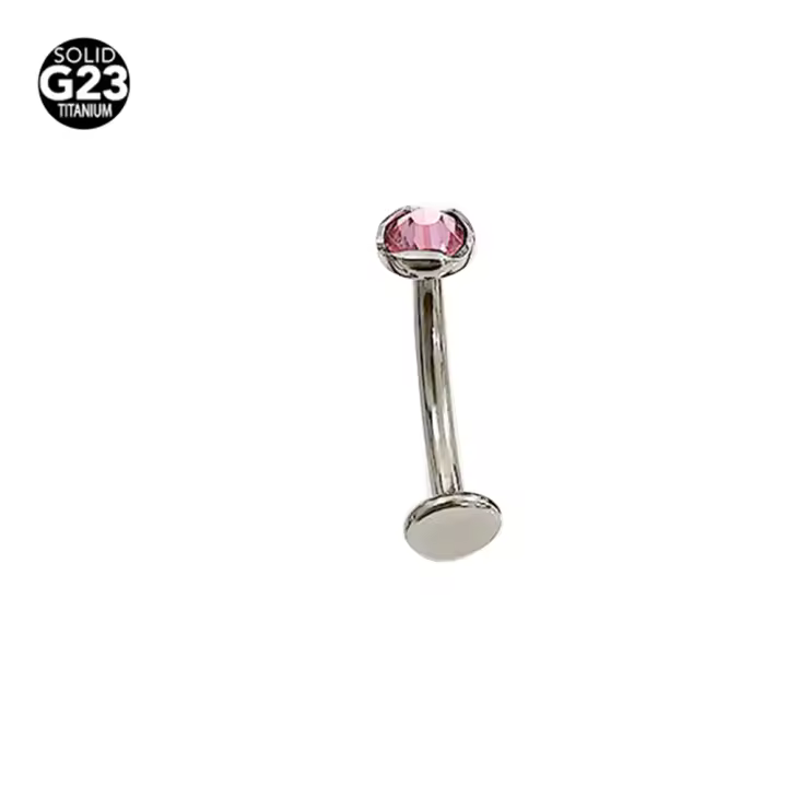 Anillo de Ombligo de cristal de titanio para hombres y mujeres, Piercing corporal curvo al revés, joyería corporal, 1 unidad - 1