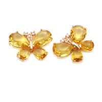 Colgantes de Mariposa de Vidrio de Zirconia de Brasso Dorado 18K Collar Aretes de Alta Calidad Accesorios de Joyería DIY - details 7