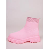 Zapatos de cuña informales ligeros hasta el tobillo para mujer de marca, botas de plataforma de media pantorrilla con calcetín de punto, invierno - details 4