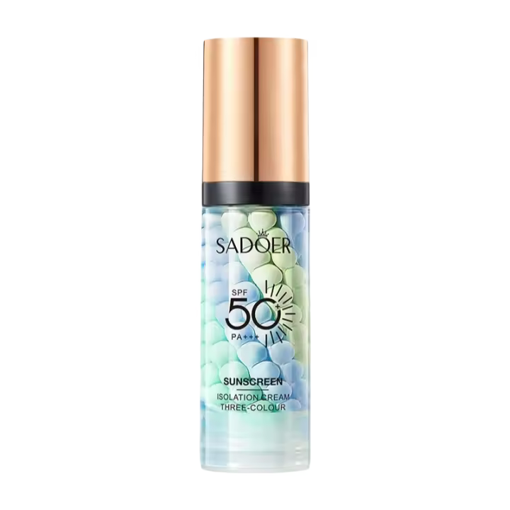 SADOER Crema de base de maquillaje de tres colores que ilumina el tono de la piel e hidrata la base protector solar SPF 50PA +++ - 1