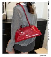 Nuevo bolso de hombro estilo coreano a cuadros, de piel sintética, con lazo dulce, estilo Boston, informal, de color sólido, bolso de mano para mujer, para regalo. - details 1