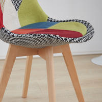 EGOONM-Sillas de comedor modernas con patas de madera maciza, muebles para el hogar, sillas de Bar, ocio, oficina, Patchwork, 4 piezas por juego - details 3
