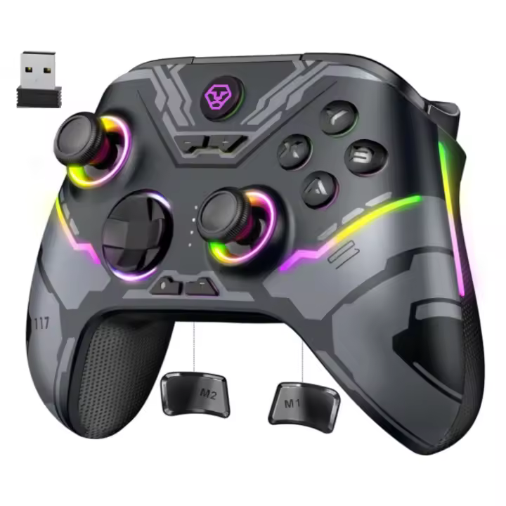 X15 Mando PC Inalambrico - Batería Recargable 1000 mAh - Turbo para PC/Switch/Móvil/Tableta - Compatible con Gamepad PC - 1