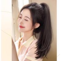 Extensión de cabello sintético con cola de caballo recta ligeramente levantada de 12/16 pulgadas, peluca con cola de caballo con Clip, peluca de cola de caballo en capas dulces - details 18