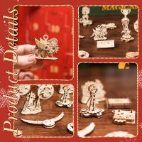 Calendario clásico de cuenta regresiva navideña de madera con 24 cajas ciegas - Decoración de árbol de Adviento de bricolaje, coleccionables de decoración del hogar con temática de plantas - Regalo de Navidad ideal para familiares y amigos - Lo mejor para - details 3