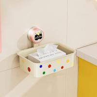 Estante de almacenamiento de champú con ventosa, dispensador de pañuelos de plástico sin perforaciones, portarrollos de papel impermeable para ahorrar espacio - details 12