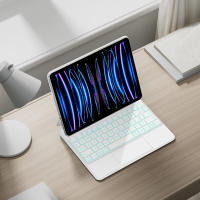 AJIUYU-Teclado mágico Español para iPad Pro, 11 pulgadas, 4, 3, 2, 2018-2022, iPad Air 5, 4, 10,9, Tableta inteligente, Teclado magnético Blanco - details 8