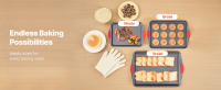 SucceBuy Juego de moldes para hornear, acero al carbono antiadherente, versátil para galletas, pasteles, muffins, pan, con asas, fácil de limpiar - details 4