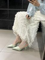 Zapatos de tacón alto plateados puntiagudos para mujer stiletto back zapatos individuales vacíos nuevos con falda bolsa cabeza sandalias zapatos de mujer - details 37