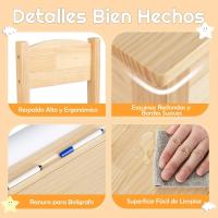 Mesa de Actividades para Niños de Madera Con Silla Escritorio Infantil con Soporte para Papel para Dibujar, Estudiar y Juegar - details 1