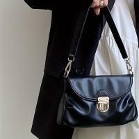 Bolso de hombro con textura de nube arrugada para mujer con correa ajustable y cierre metálico - Bolso cruzado versátil negro elegante para uso diario, 23x14x7cm, bolso cruzado lindo, bolso informal, accesorio elegante, detalles elegantes - details 0
