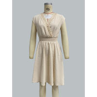 Moda femenina Primavera Verano Estilo de vacaciones francés Vestido de encaje con cuello en V hueco Falda de corte en A - details 9