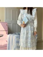 Delantal de algodón con volantes para mujer, ropa de trabajo, estilo coreano, uniforme de camarero de cocina - details 1