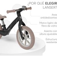 Bicicleta Sin Pedales LANSER, Bici Niño 2 Años, Bicicleta Equilibrio, Desde 2 hasta 6 años, Ultraligera, Sillín Ajustable, Beige - details 32