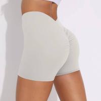 Pantalones cortos de Color sólido para mujer, pantalones cortos deportivos elásticos de cintura alta para Fitness, glúteos color melocotón, pantalones de Yoga para correr - details 1