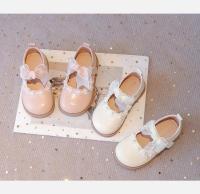 Zapatos de cuero para niñas pequeñas, zapatos planos de princesa para fiesta de boda, pajarita de encaje Mary Jane con cuentas, zapatos planos de primavera 2025 para niños, novedad - details 1
