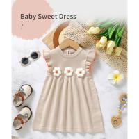 Vestido de Bebé de punto para Niña, enaguas sin Mangas, ropa Infantil con volantes sólidos, Monos Lindos florales, falda para niños - details 0
