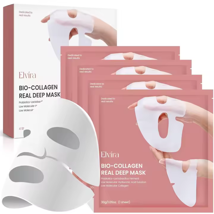 Hot Eira Bio-Collagen Mask Mascarilla facial hidratante profunda durante la noche, cuidado de la piel coreano, tratamientos faciales y mascarillas para mujeres - Reafirmante y - 1