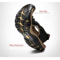 Sandalias cómodas de verano para hombre, zapatos informales de playa y exterior, antideslizantes, de tacón plano, de cuero - details 7