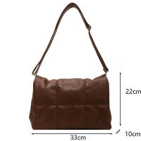 Bolso de hombro acolchado a cuadros, bolso de diseñador para mujer, bolsos de compras cruzados con solapa de cuero PU, invierno - details 32