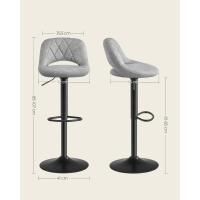 Taburete de Bar Juego de 2 Sillas de Cocina con Marco de Metal Estable y Cubierta de Terciopelo - details 31