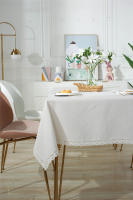 Manteles de Encaje Blanco Clásico Cubiertas de Mesa Rectangulares a Prueba de Polvo para Sala de Estar, Cocina, Picnic Decoración del Hogar - details 0