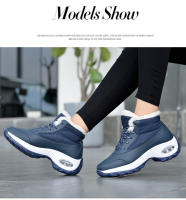 Zapatos de algodón impermeables para mujer, botines de nieve para senderismo, plataforma para mantener el calor con piel gruesa, Invierno - details 6