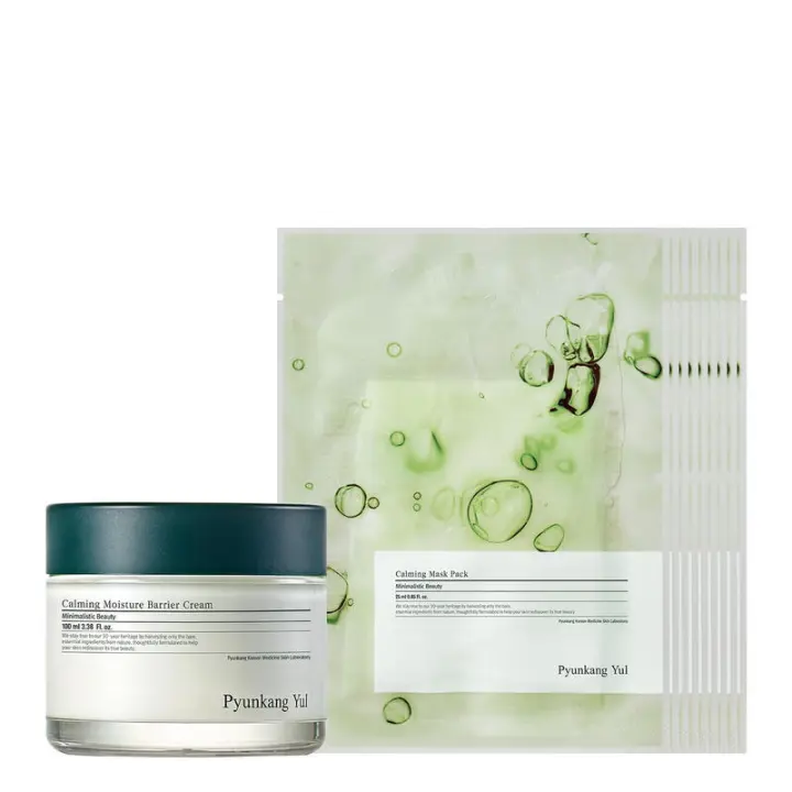 El suero en crema PKY alivia instantáneamente la piel sensible, vegano, crema coreana para el cuidado de la piel/barriada (3,38 Fl. Oz, 100ml) y Calmante Facial - 1