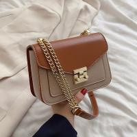 Bolso de hombro con solapa de diseño simple, bolso tipo cartera versátil de piel sintética, bolso cruzado con cadena de metal - details 1