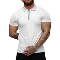 Camiseta deportiva de manga corta para hombre, Polo ajustado de algodón, ropa de compresión para Fitness, nueva moda - details 9