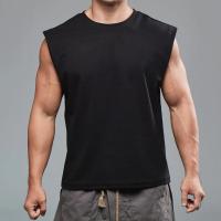 Nueva camiseta sin mangas con cuello redondo para hombre, chaleco de algodón de color puro para verano, ropa de calle para culturismo muscular, camiseta sin mangas para entrenamiento, Fitness, deporte - details 1
