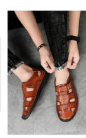 Sandalias de verano para hombre hechas a mano con goma antideslizante, sandalias clásicas de cuero para la playa - details 22