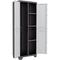 Armario Linear Escobero Resina 2 Puertas y 3 Baldas Negro/Gris Tamaño 68 x 39 x 173 cm - details 3