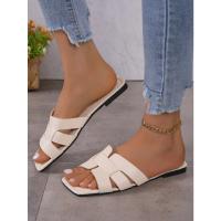Sandalias planas informales de moda para mujer, ropa versátil para exteriores, zapatillas planas para usar afuera - details 7