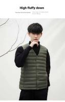 Abrigo de invierno ligero sin cuello para hombre con decoración de botones y chaleco - details 3