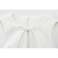 BUNO-Vestidos de fiesta de noche elegantes de primavera para mujer, dobladillo ancho ondulado, lazo decorado, liso, sin mangas, cuello redondo, vestidos de moda - details 18