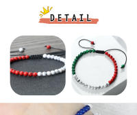 Pulsera de Piedra Natural de 4mm Diseño de Bandera Nacional Joyería de Pareja - details 3